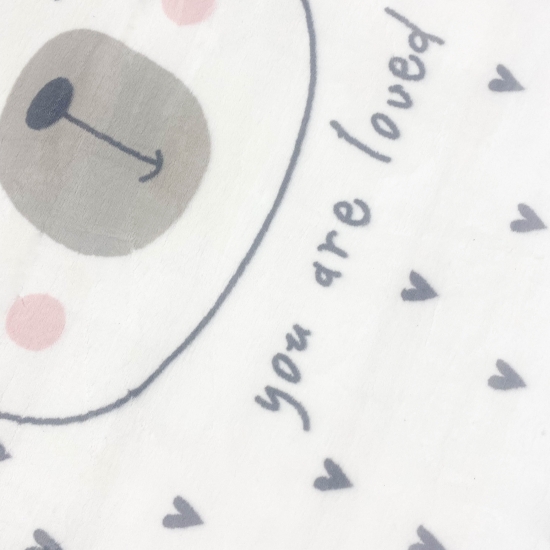 Preview: Kinderzimmer-Teppich mit Herzen und einem süßen Bären | creme