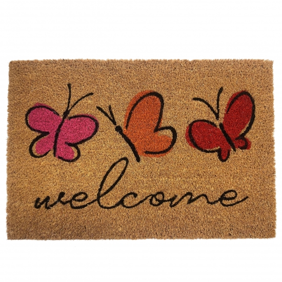 Preview: Robuster Fußabtreter mit Naturfasern • Welcome in bunt