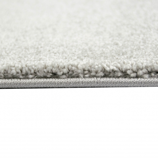 Preview: Teppich Kurzflor Uni Design in Silber