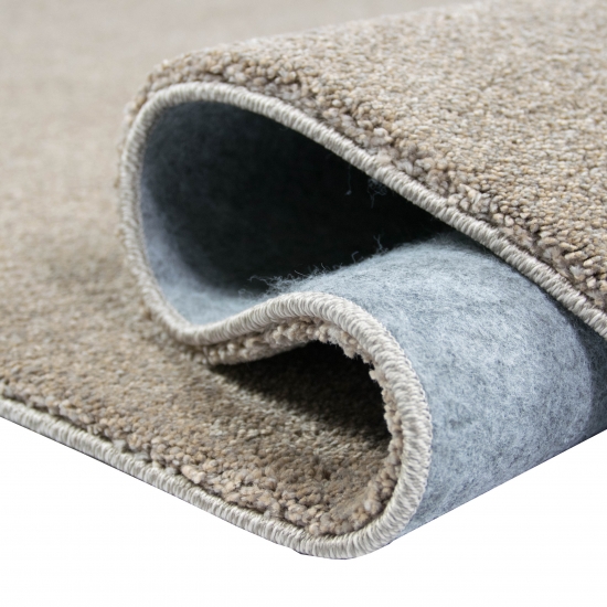 Teppich Kurzflor Uni Design in Taupe