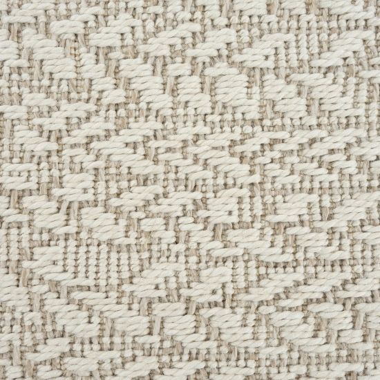 Robuster Outdoor-Teppich mit Rundem Linienmuster in Creme