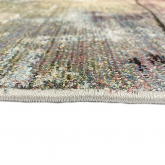 Abstrakter Teppich in blau schwarz