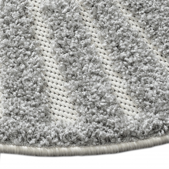 Preview: Runder Kinderteppich flauschiger schlafender Bär in grau