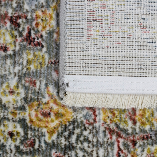 Kurz fransiger Teppich Mehrfarbig