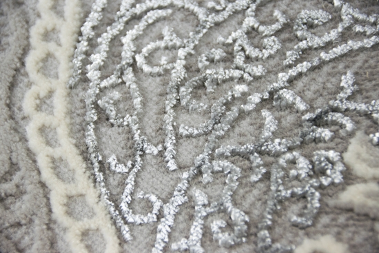 Preview: Designer Teppich Orient in Grau Silber Beige