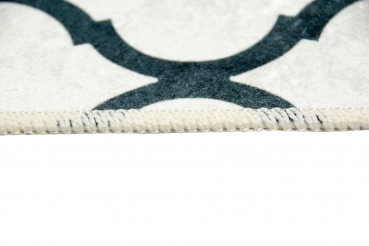 Preview: Teppich waschbar in Creme Schwarz