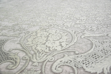 Preview: Teppich mit klassischen Ornamenten in Grau Beige