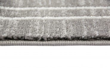 Preview: Moderner Teppich mit Glitzergarn in Grau Creme