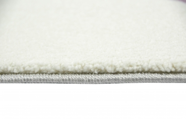 Preview: Kinderteppich mit Stern Herz in Lila Grau Creme