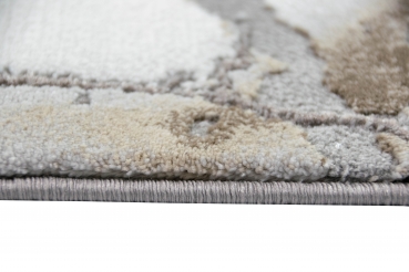 Preview: Marmorteppich mit Glanzfasern in Beige