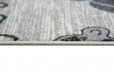 Preview: Teppich Küche mit Schriftzug Coffee in Sisal Optik in grau