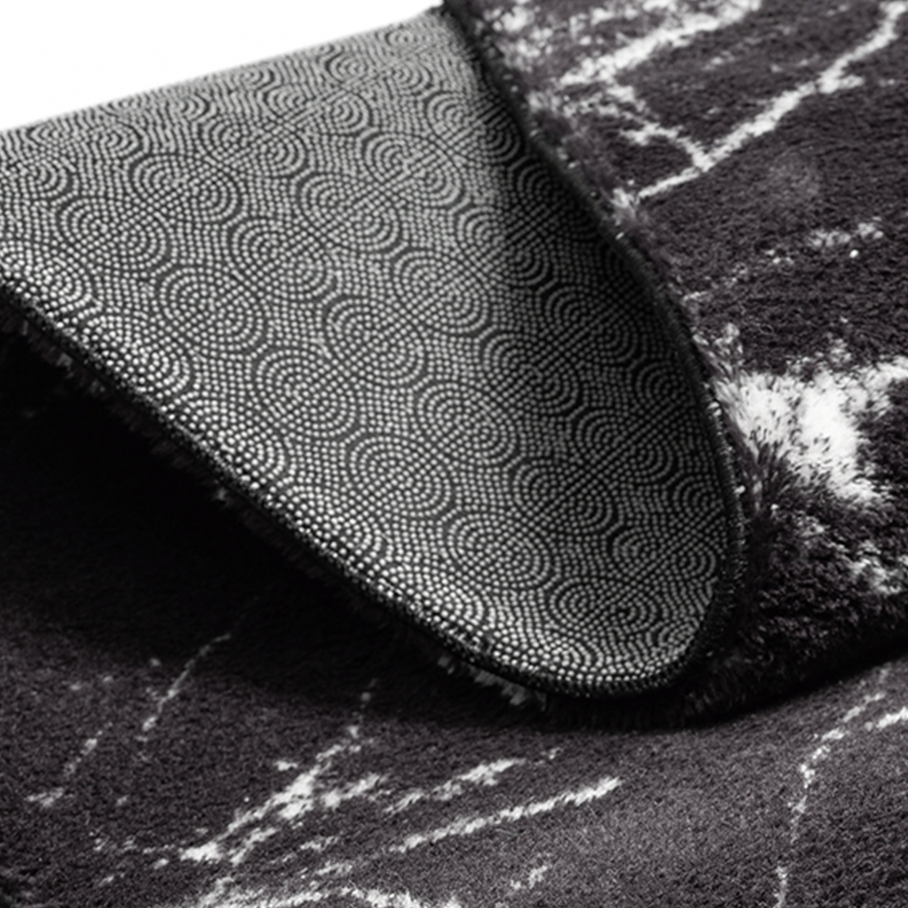 Marmor Teppich Abstrakt in schwarz