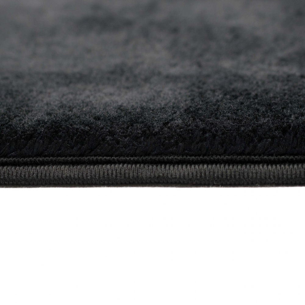 Badteppich WC Set 2 teilig waschbar in schwarz