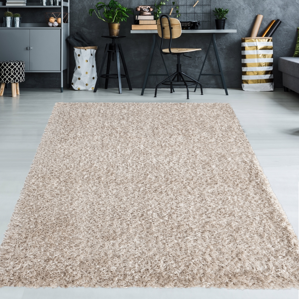 Flauschiger Shaggyteppich schön warm | in beige