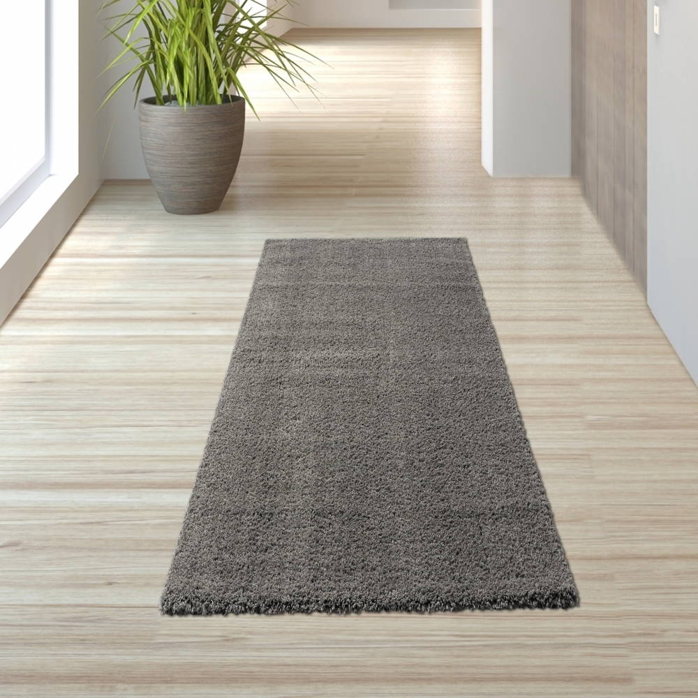 Designerteppich Schlafzimmer einfarbig anthrazit