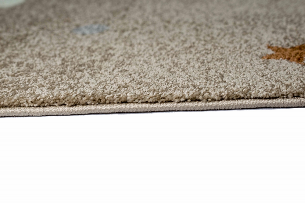 Kinderteppich Sternen Hüpfspiel beige braun grau