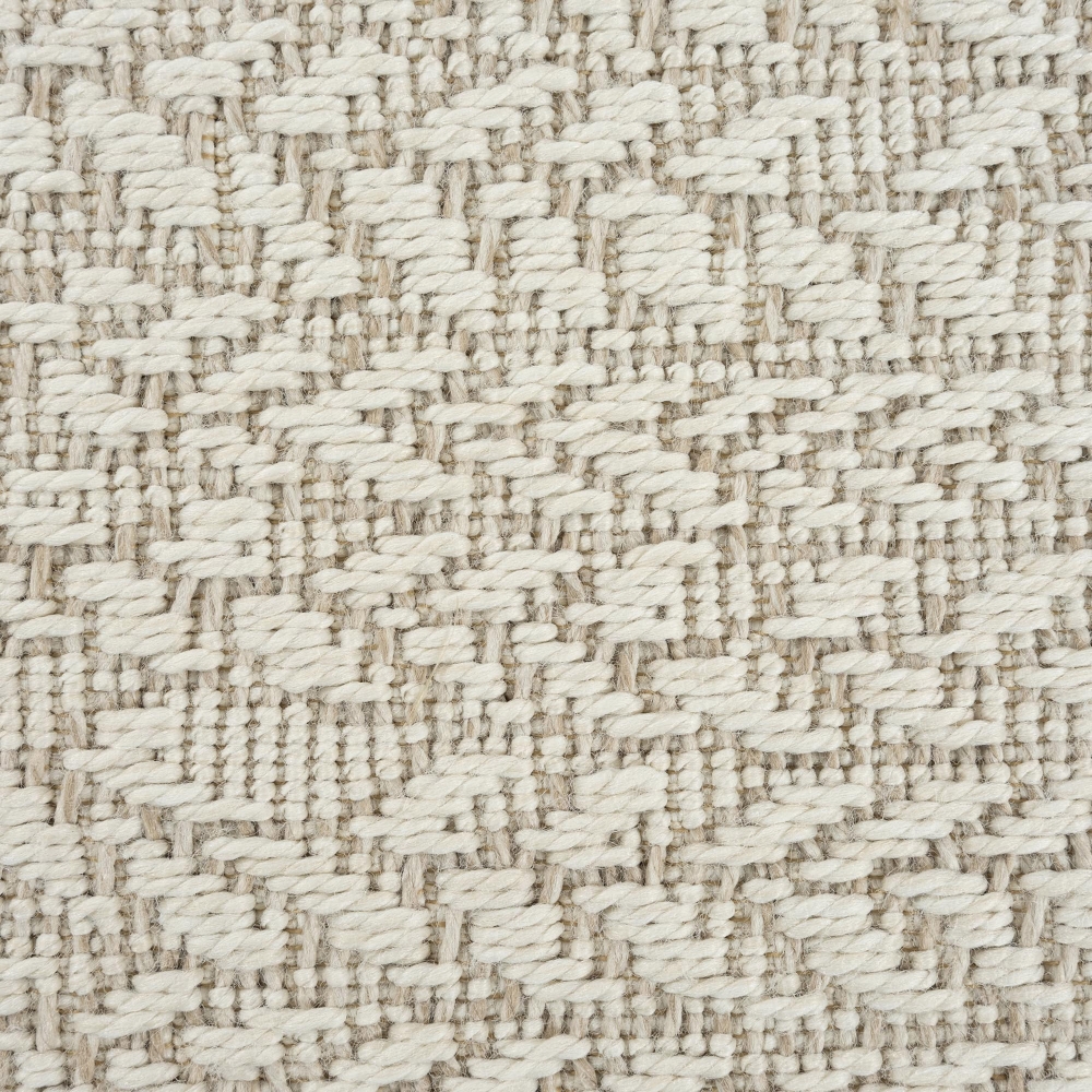 Robuster Outdoor-Teppich mit Rundem Linienmuster in Creme
