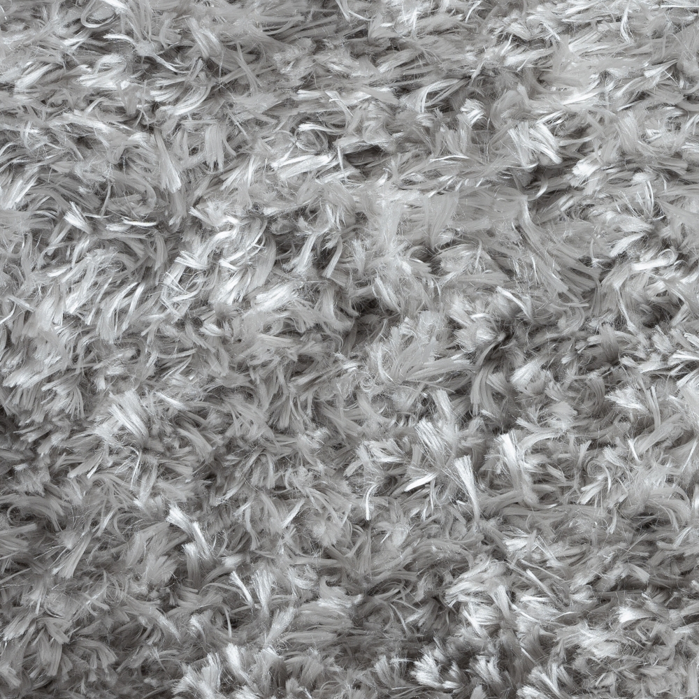 Klassischer Flauschteppich in silber