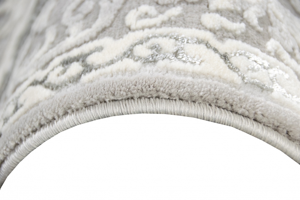 Designer Teppich Orient in Grau Silber Beige