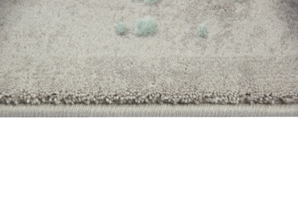 Designer Teppich mit Fransen Creme Mintgrün Beige