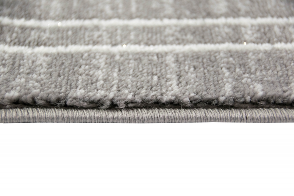 Moderner Teppich mit Glitzergarn in Grau Creme
